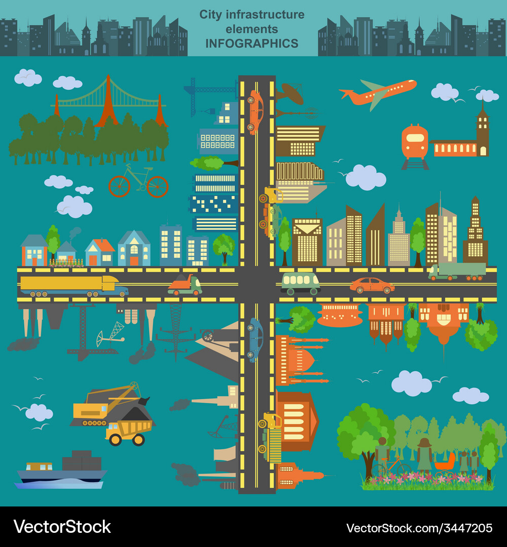 Set of modern city elements for creating your own Vector Image