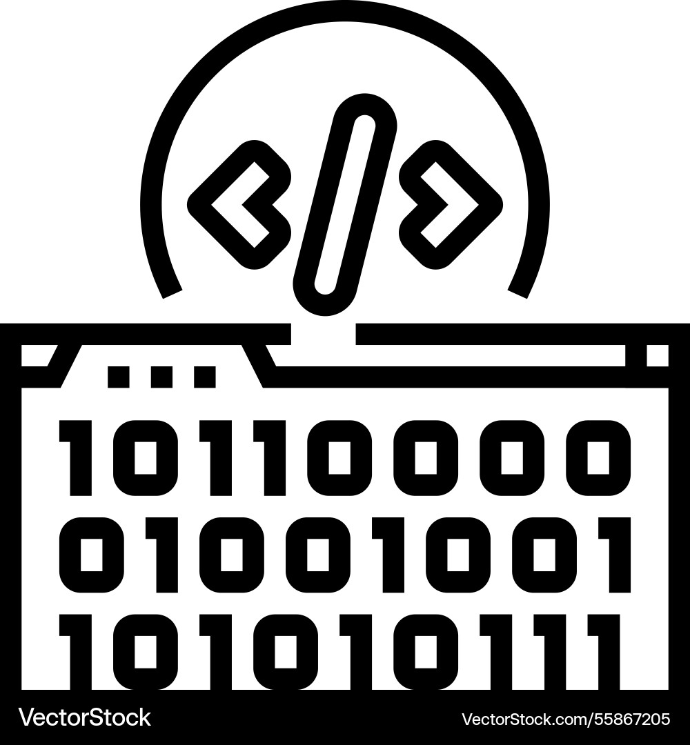 Software-Programmiercode-Zeilensymbol Software-Programmiercode-Zeilensymbol vektorbild