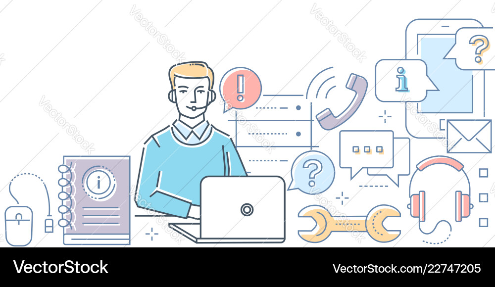 Technical support - modern line design style Technical support - modern line design style vector image