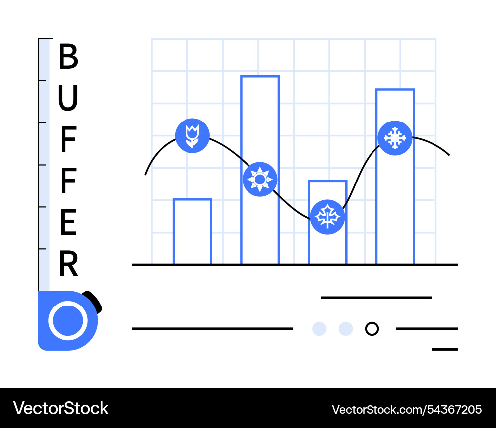 Temperature sensor graph showing bar chart Vector Image