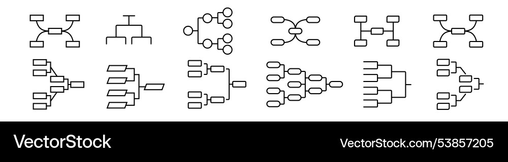 Tournament chart structure in minimalistic style Vector Image