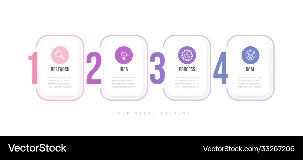 Business infographics template timeline with 4 Business infographics template timeline with 4 vector image