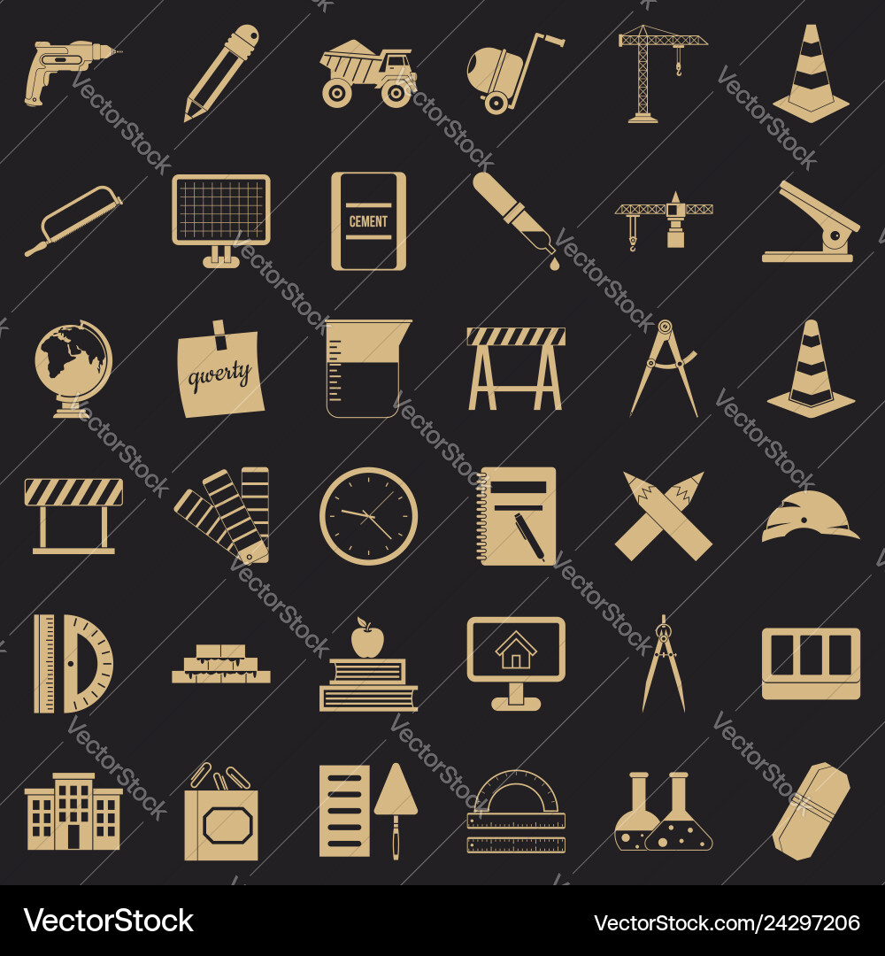 Compass instrument icons set simple style Compass instrument icons set simple style vector image