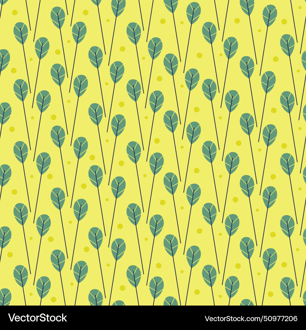 Leaves and pollen seamless pattern random placed Vector Image