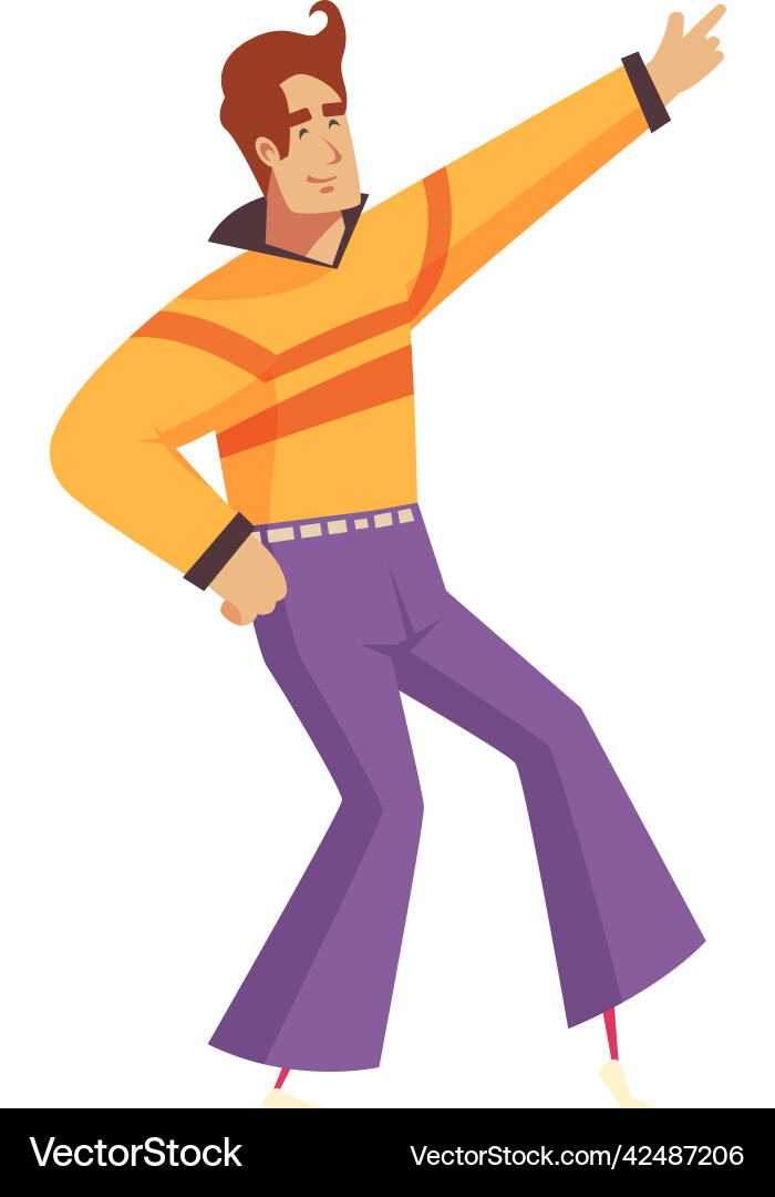 Male dancer disco composition Royalty Free Vector Image