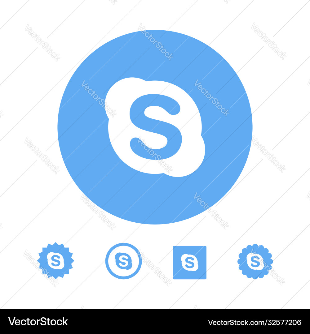 Skype Icon - Blue vector image