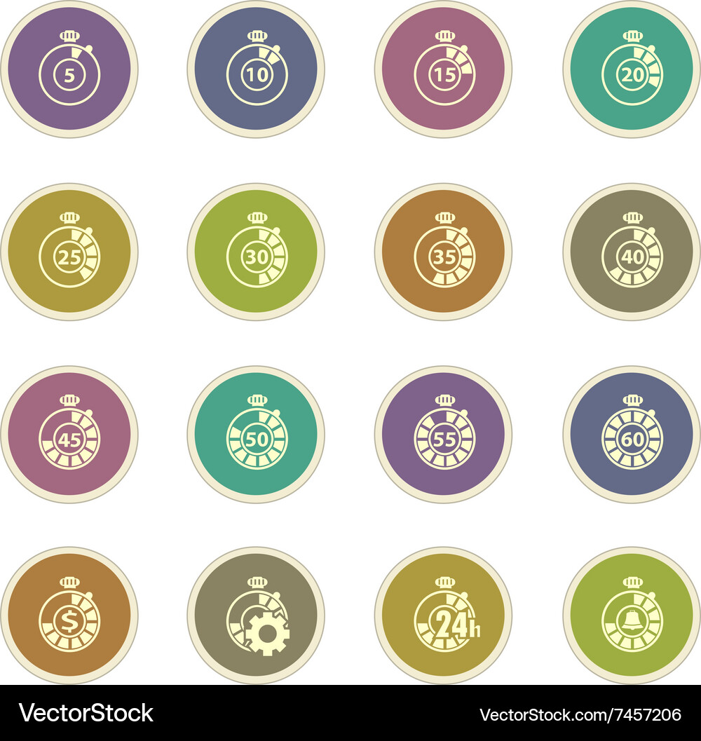 Timer icon set Vector Image