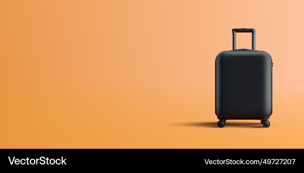 3d render baggage suitcase with extendable vector image
