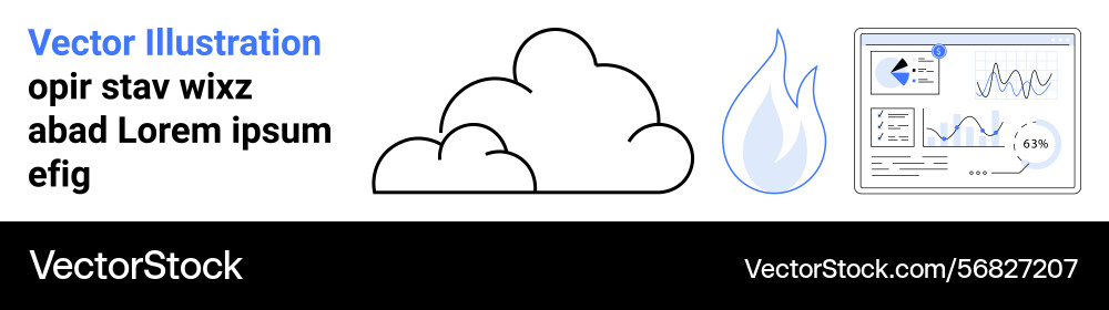 Cloud storage access data analytics Cloud storage access data analytics vector image