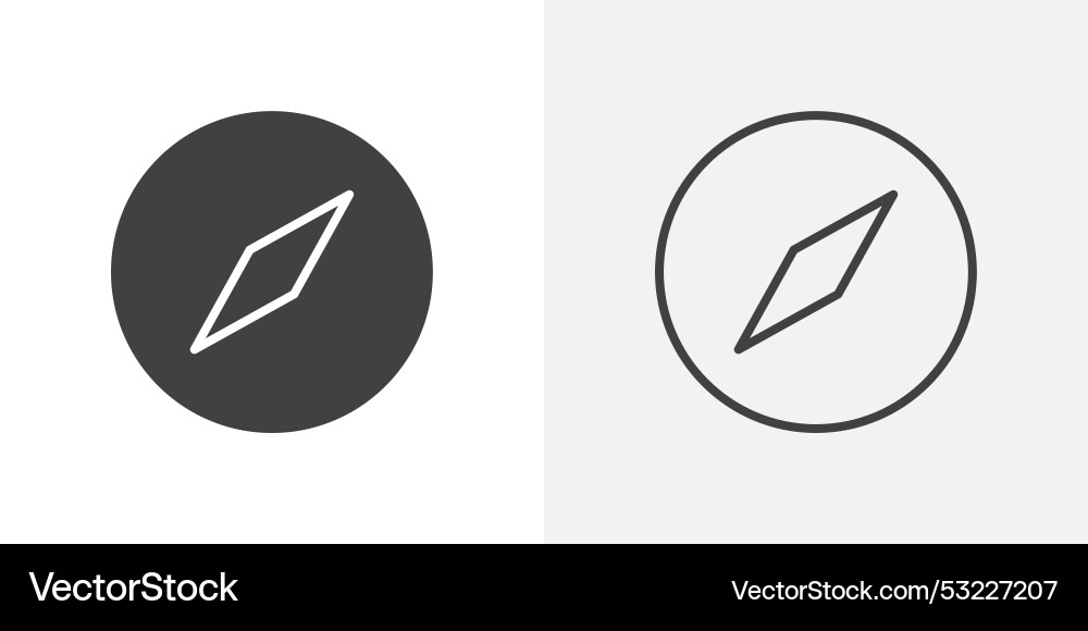 Compass icon flat and simple set design Compass icon flat and simple set design Vector Image