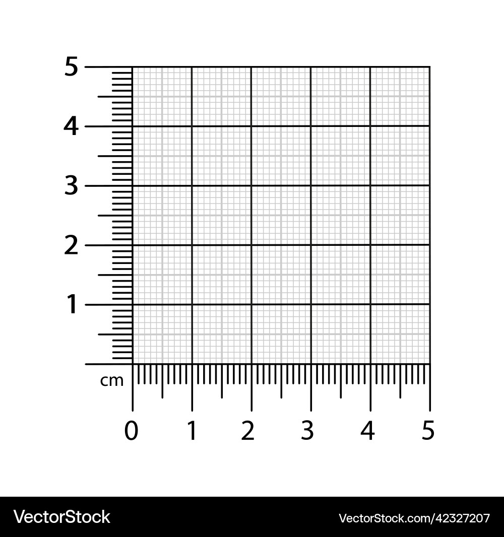 Corner ruler from on the graph grid paper Corner ruler from on the graph grid paper vector image