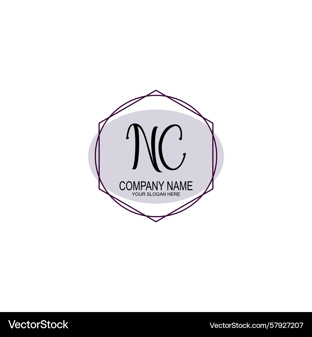 Handwriting logo concepts with initial nc Handwriting logo concepts with initial nc Vector Image