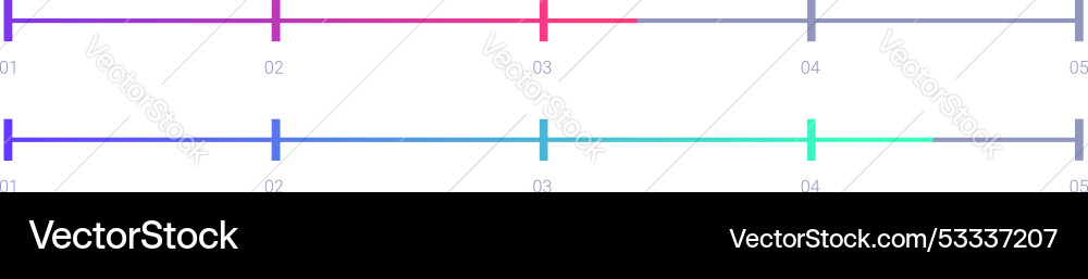Minimalist timeline chart showing progress over vector image