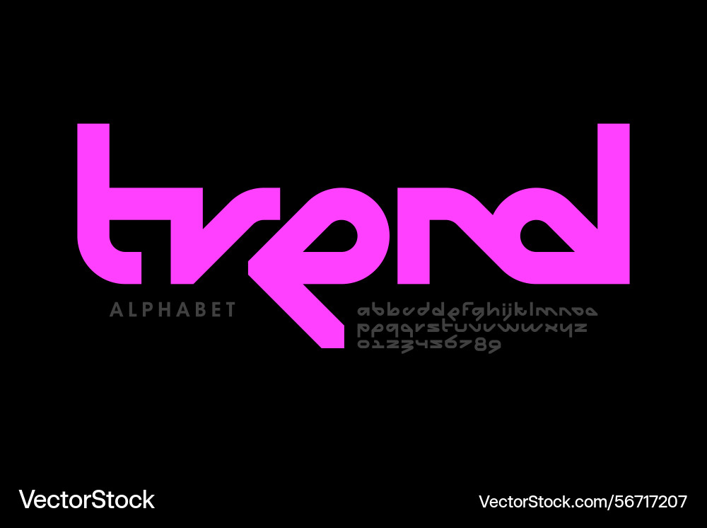 Modern style font alphabet letters and numbers Modern style font alphabet letters and numbers vector image