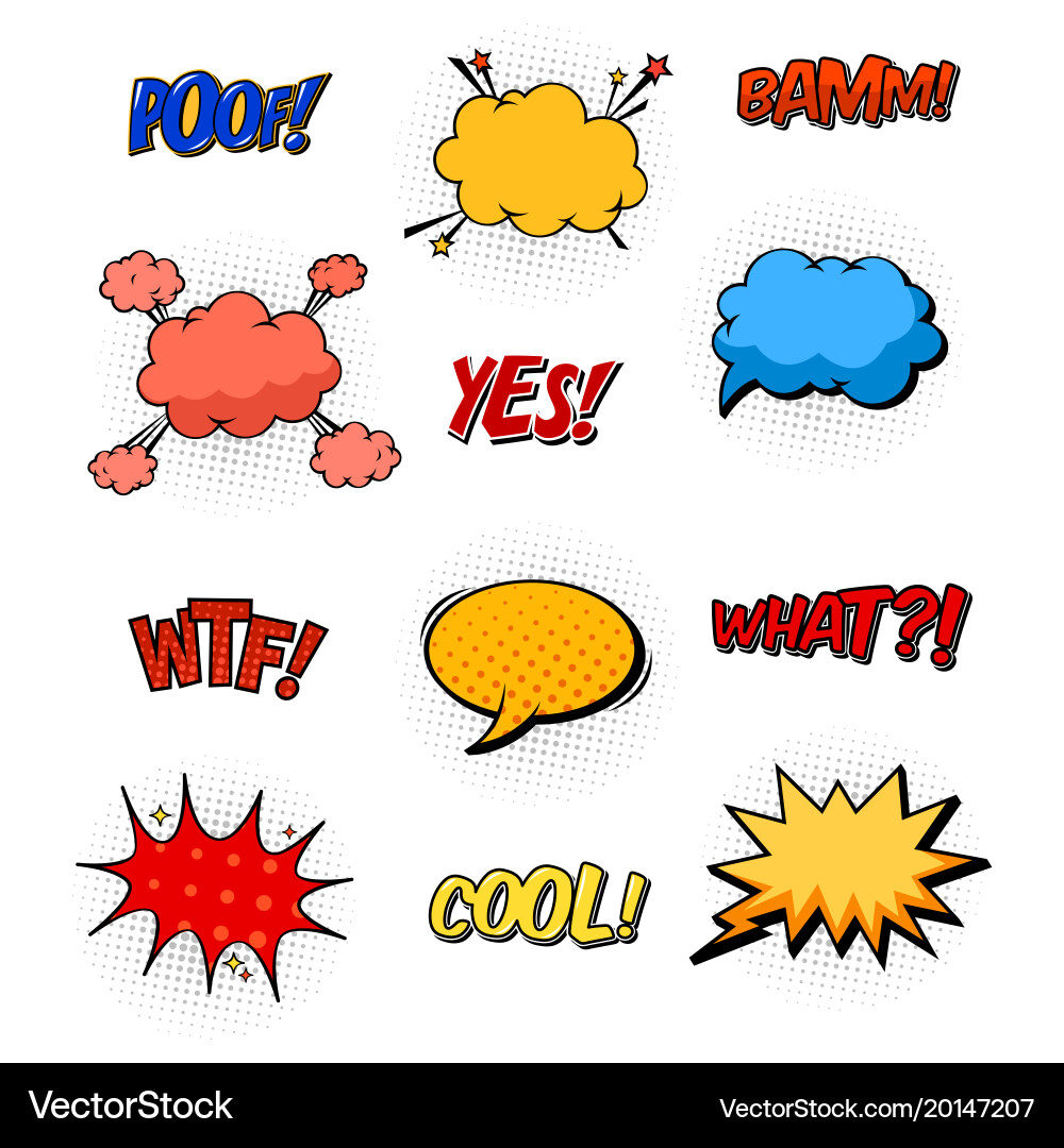 Replicas in form of clouds bubble speeches vector image