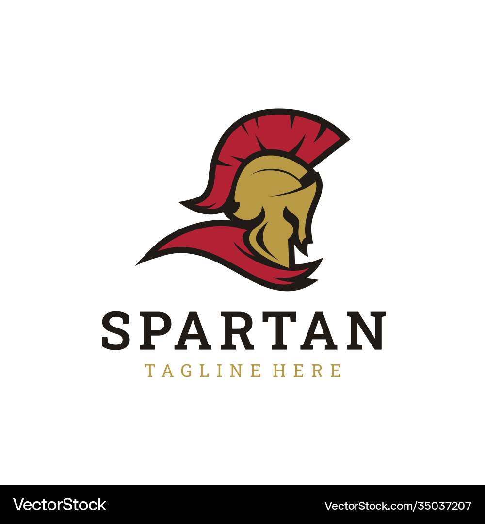 Spartan Helmet Logo - Ancient Warfare Vector Image