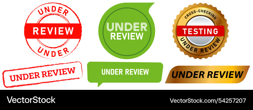 Under review test checking cross-check testing Under review test checking cross-check testing vector image