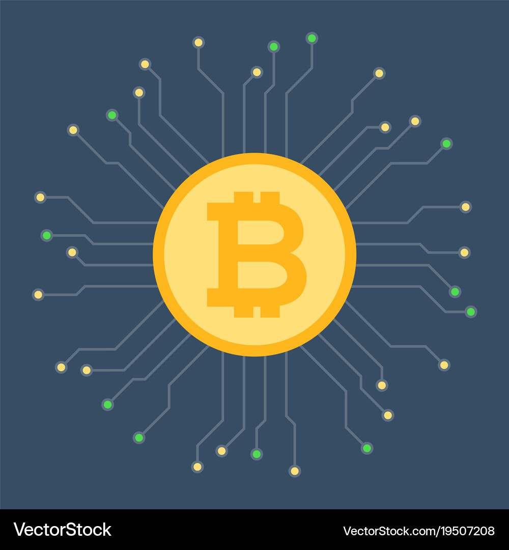 Bitcoin and circuit (19507208) – Royalty-Free Vector | VectorStock