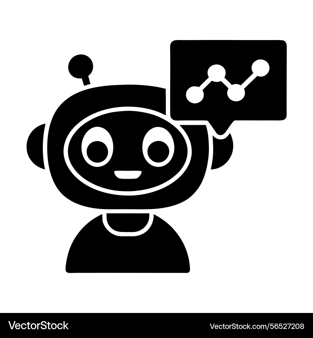 Chatbot robot with a smiling face and speech Chatbot robot with a smiling face and speech vector image