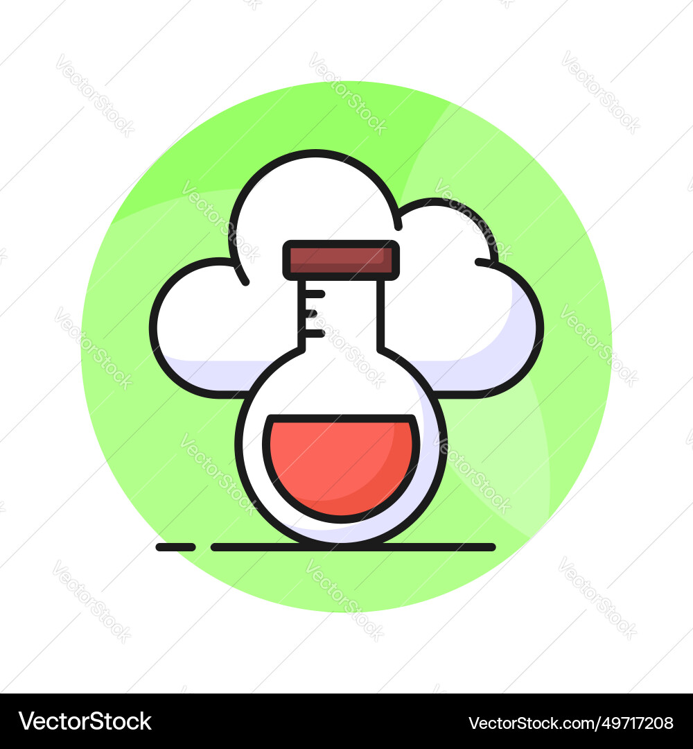 Cloud with flask showing concept vector image