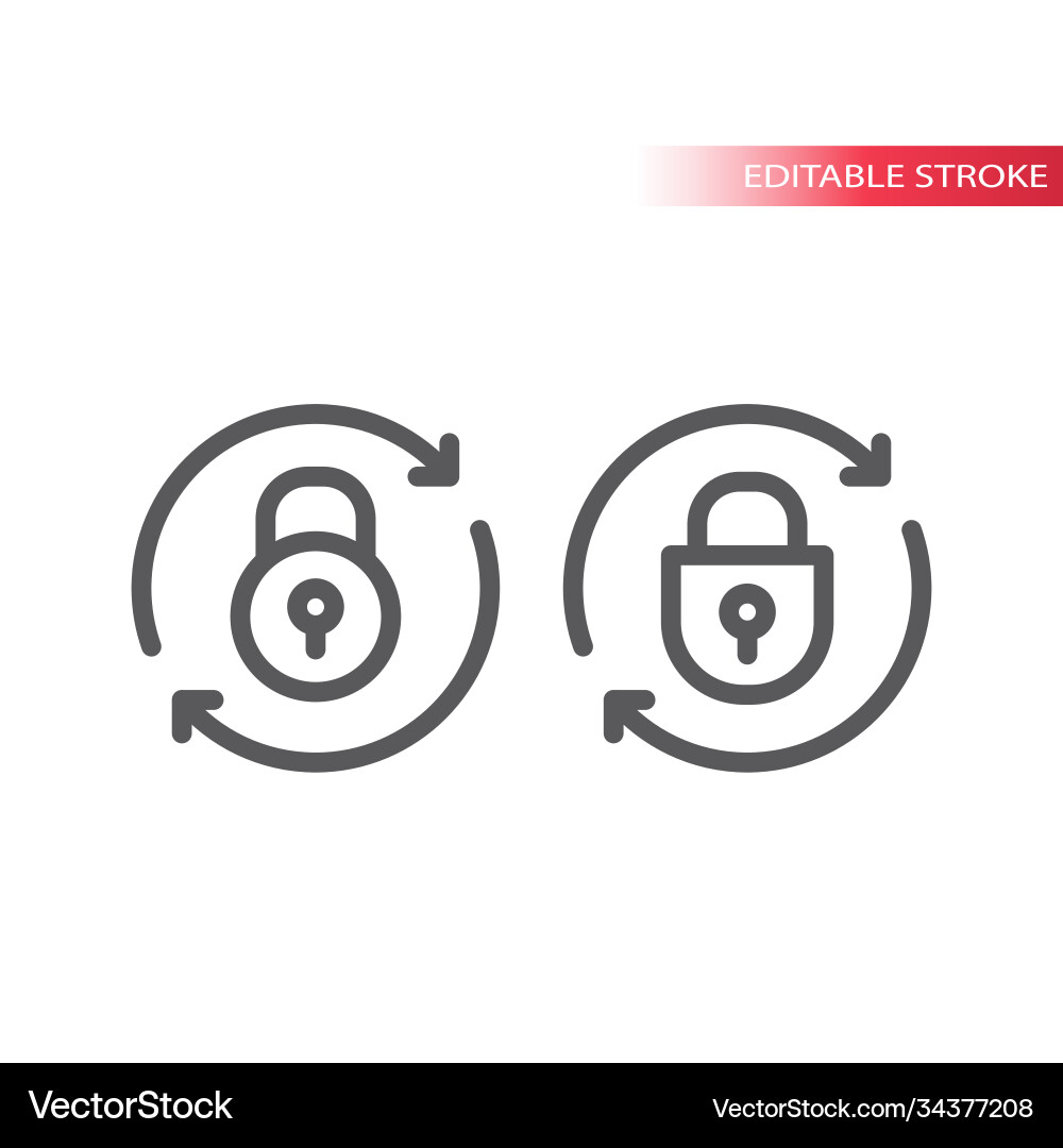 Lock reload line icon vector image