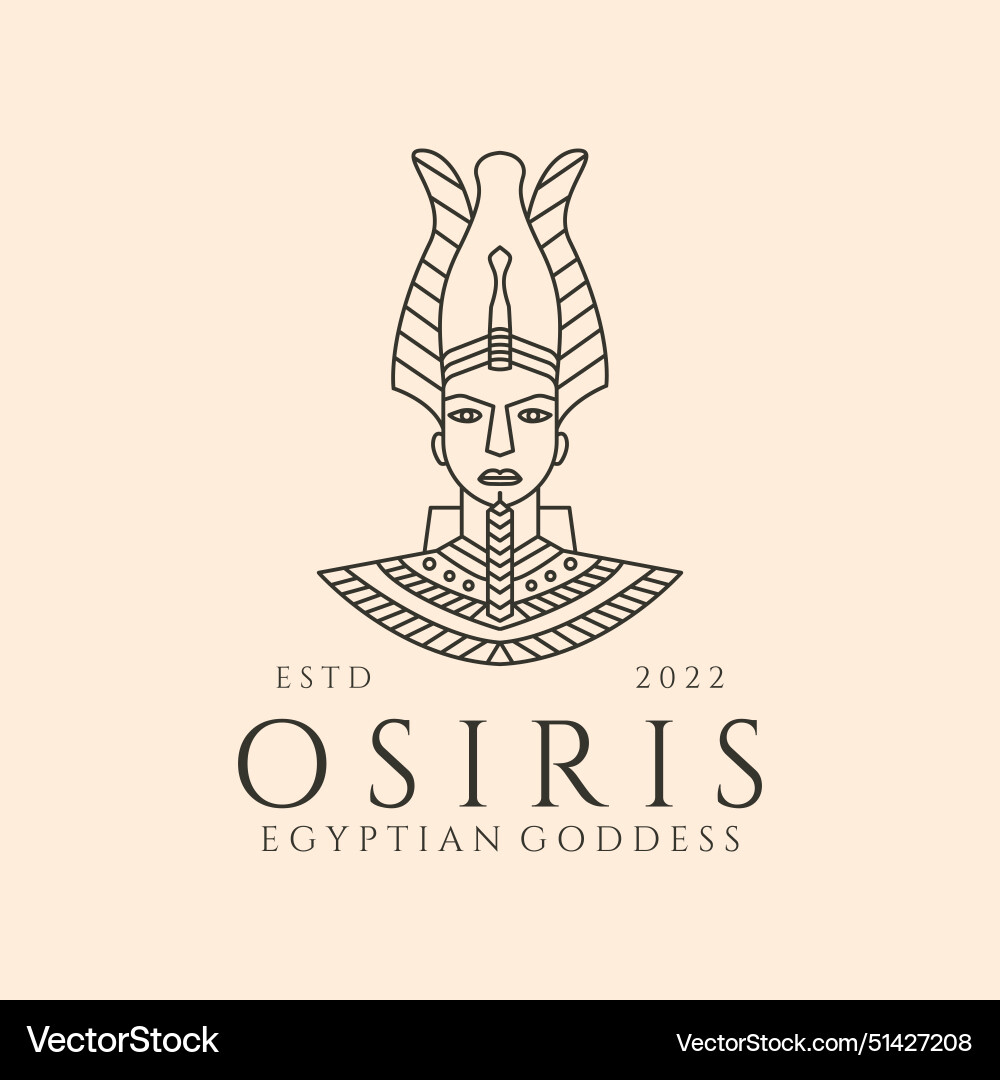 Osiris egyptian goddess line art logo symbol Osiris egyptian goddess line art logo symbol vector image