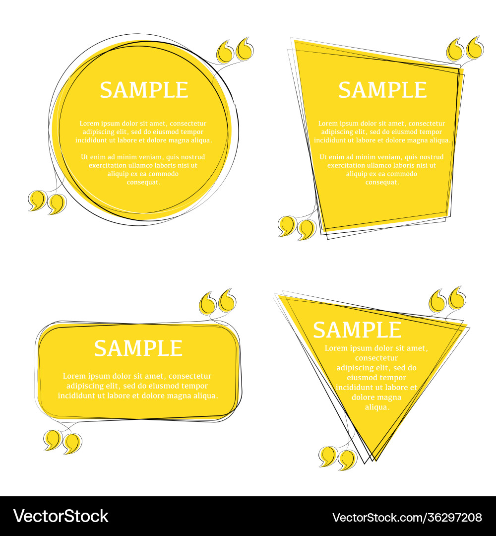 Quote yellow outline frames Quote yellow outline frames vector image