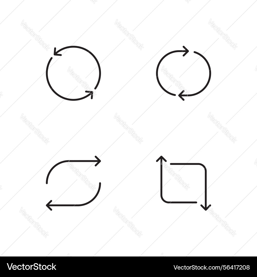 Rotate icon set round arrow icons Rotate icon set round arrow icons vector image