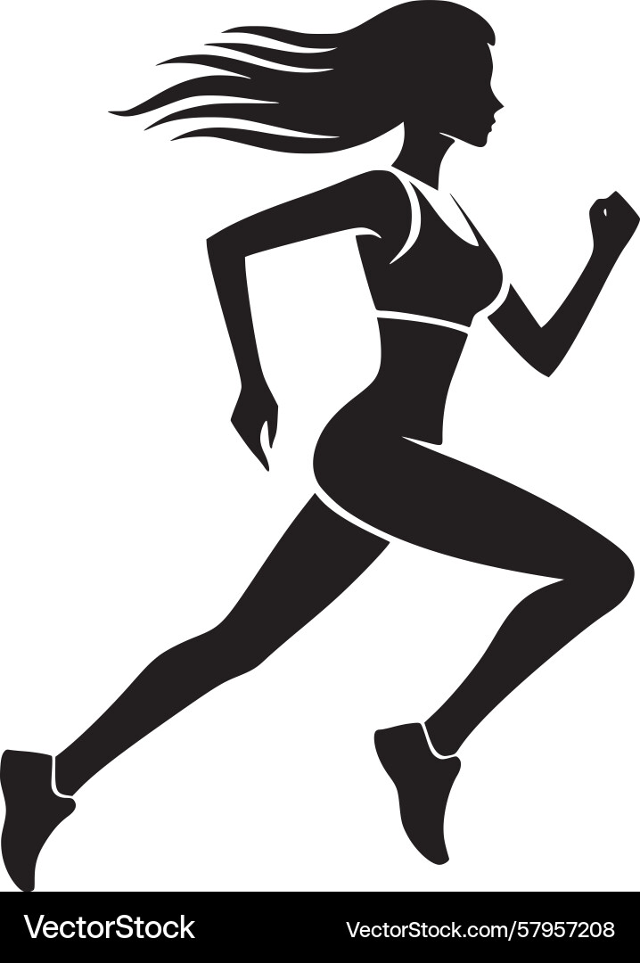 Running Silhouette - Dynamic Motion Vector Image