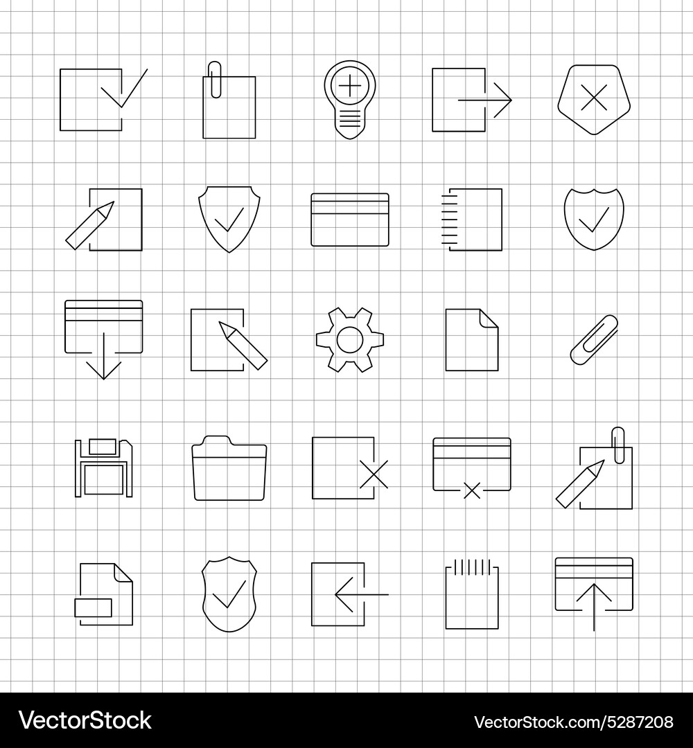 Set of linear universal icons Vector Image