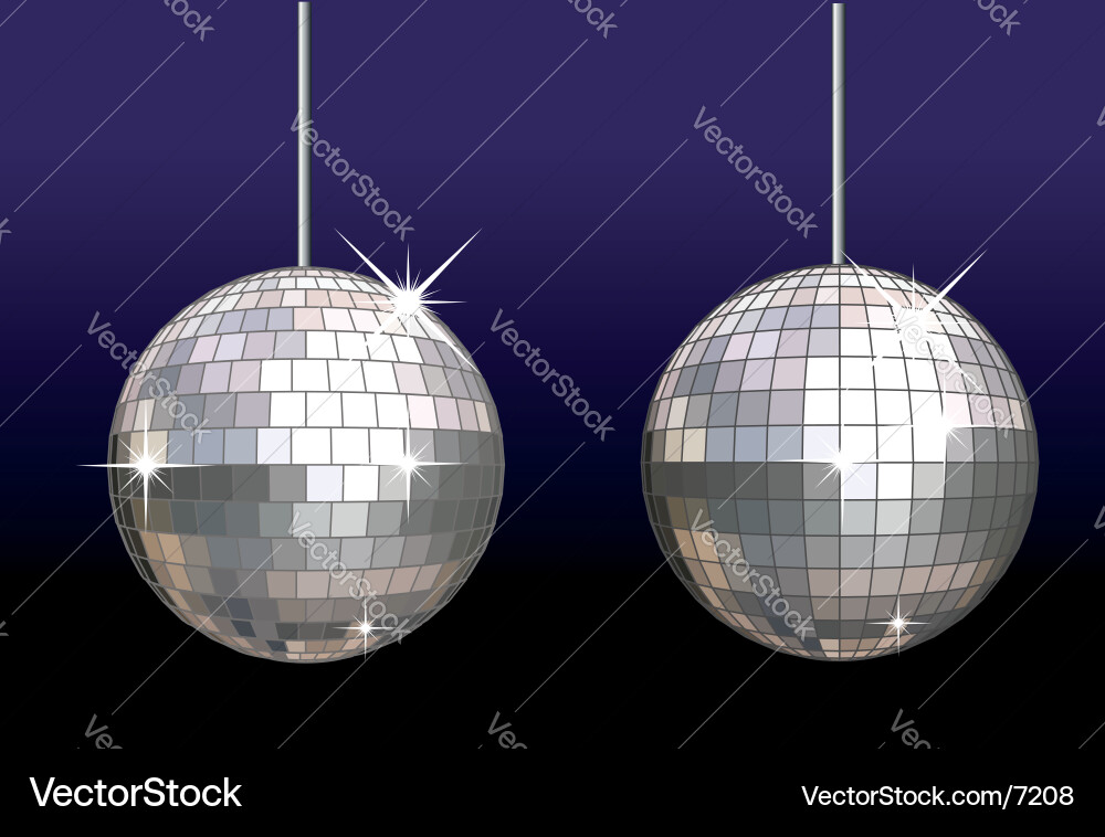 Sparkling Disco Ball Set Vector Image