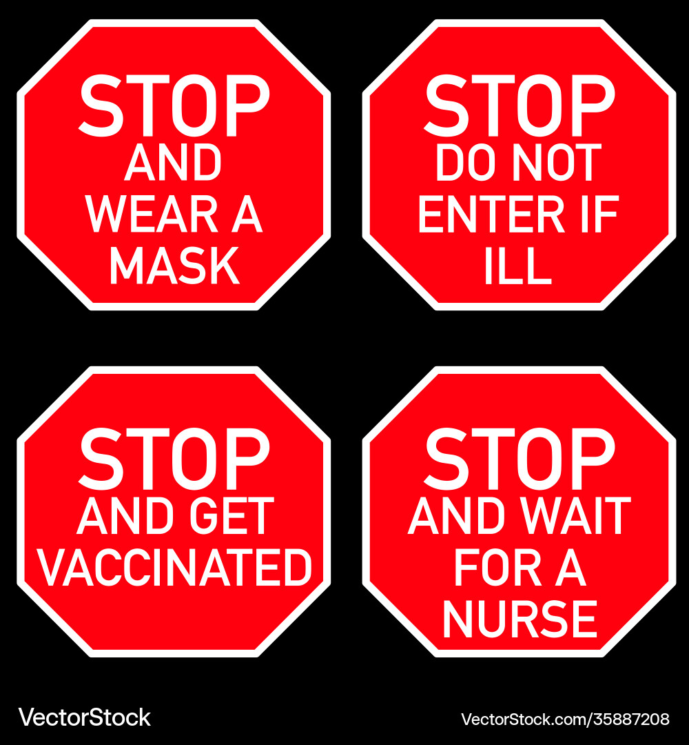 Stop sign clip art with covid19 and flu Stop sign clip art with covid19 and flu vector image
