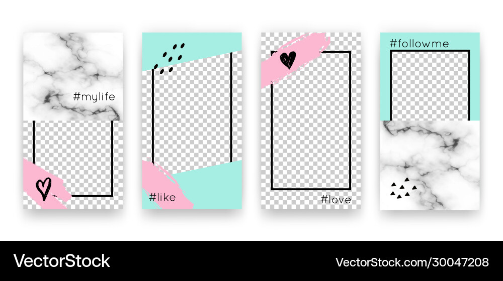 Trendy editable set templates for social media vector image