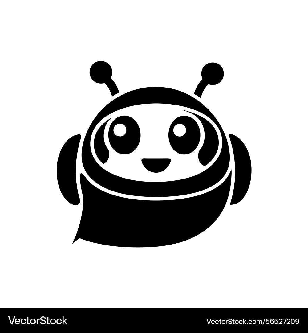 Ai chatbot character with smiling eyes and speech Ai chatbot character with smiling eyes and speech vector image