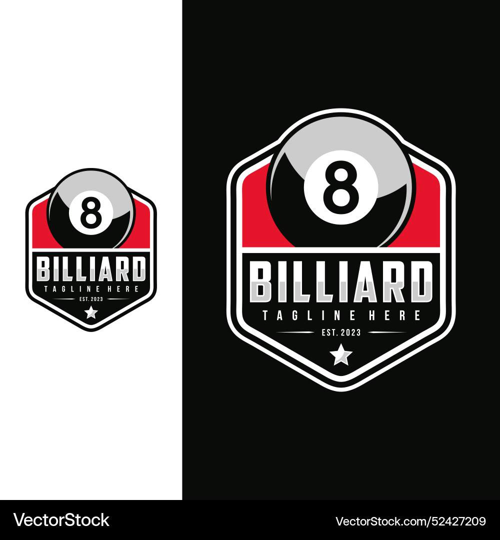 Billiard logo snooker sport design template Vector Image