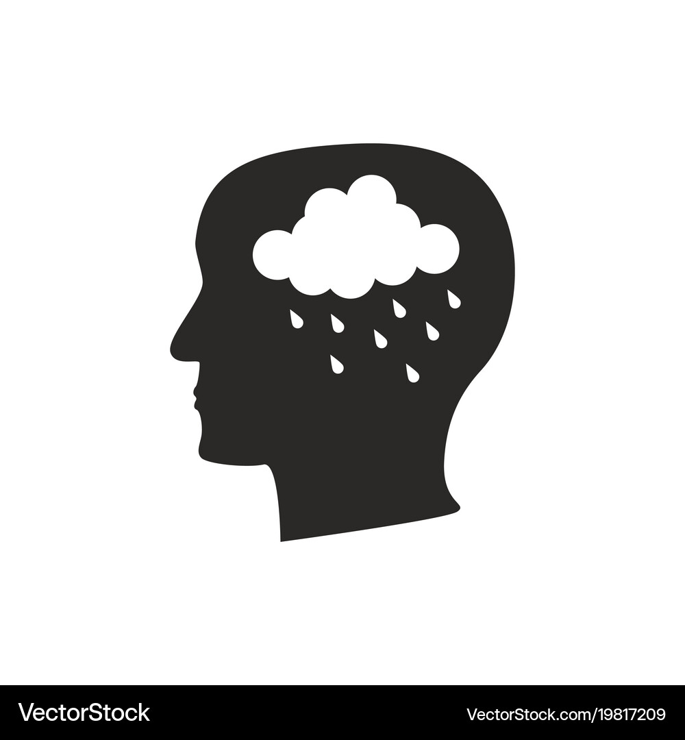 Depression mental disease icon – Royalty-Free Vector | VectorStock, image size:1000x1080