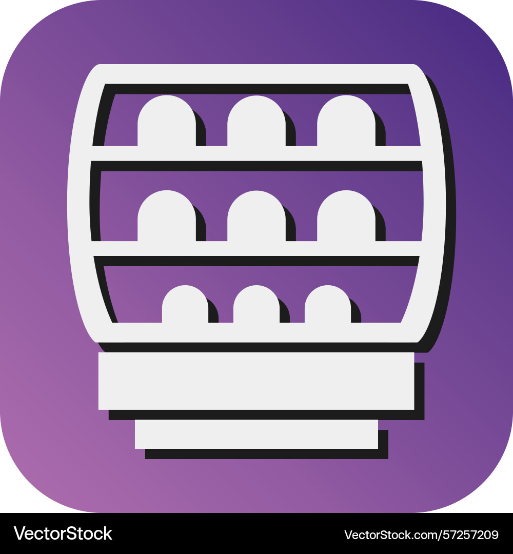Display case glyph gradient background icon Vector Image