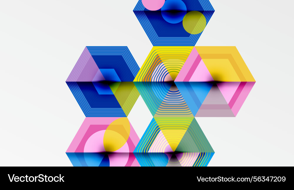 Geometric shapes overlap creating complex Geometric shapes overlap creating complex vector image