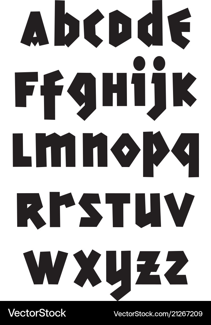 Gothic Alphabet Font - Editable Hand Drawn Vector Image