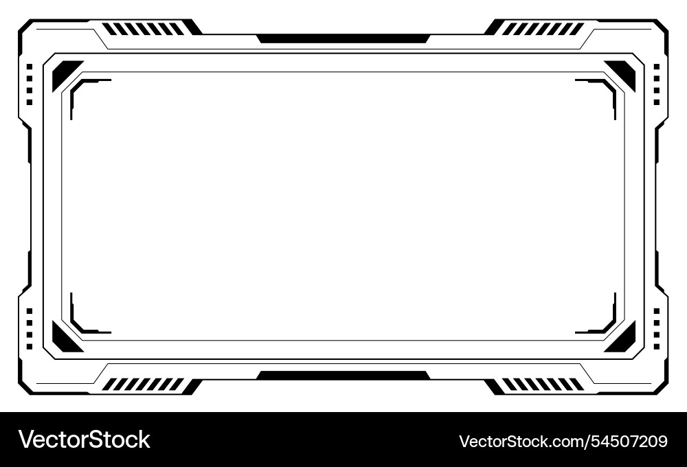 Hud frames black user interface elements design Hud frames black user interface elements design vector image