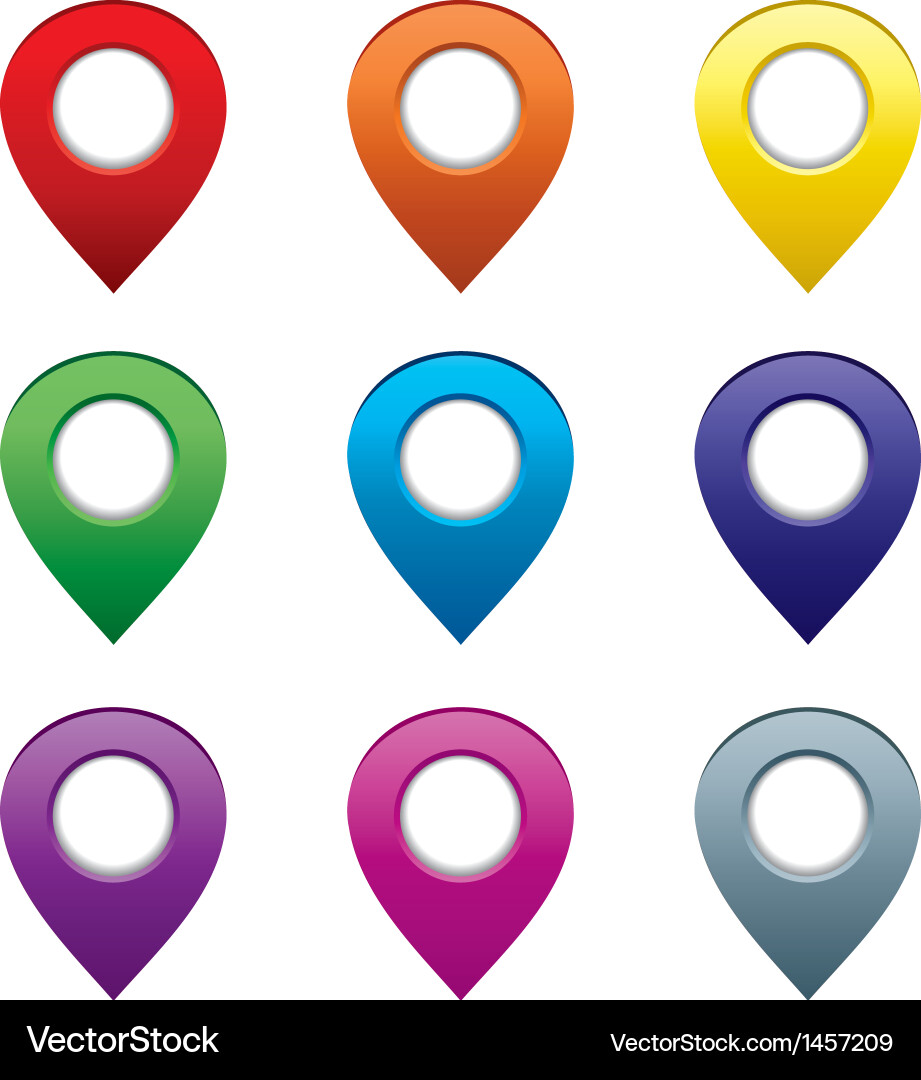 Map Pointer Icons Set vector image