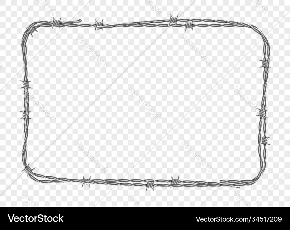 Metal Barbed Wire Border – Royalty-Free Vector | VectorStock, image size:1000x793