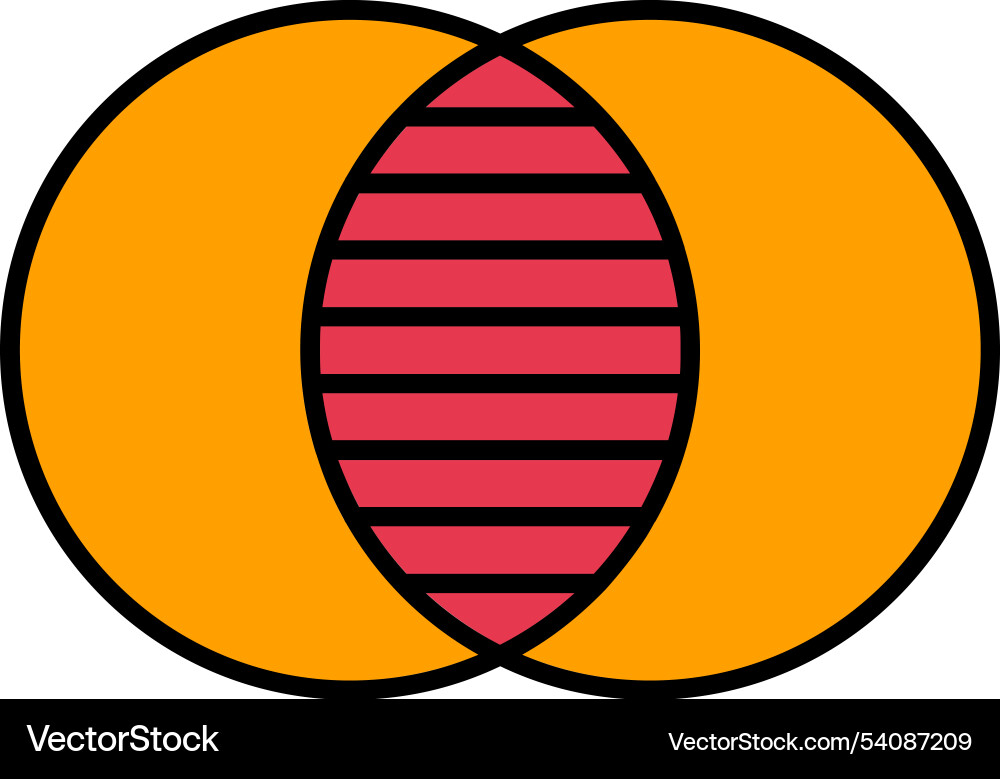 Overlap line filled icon design Vector Image