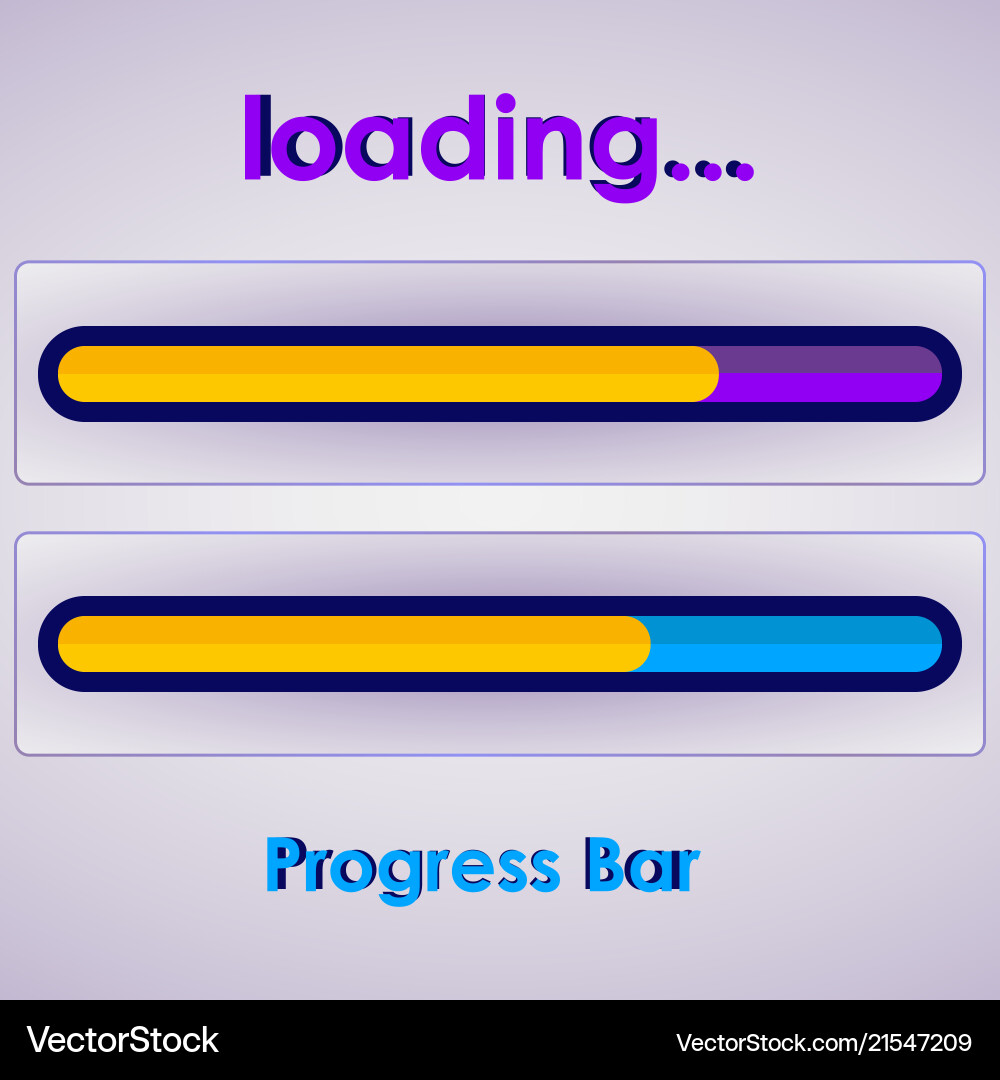 Progress loading bar on white Progress loading bar on white vector image