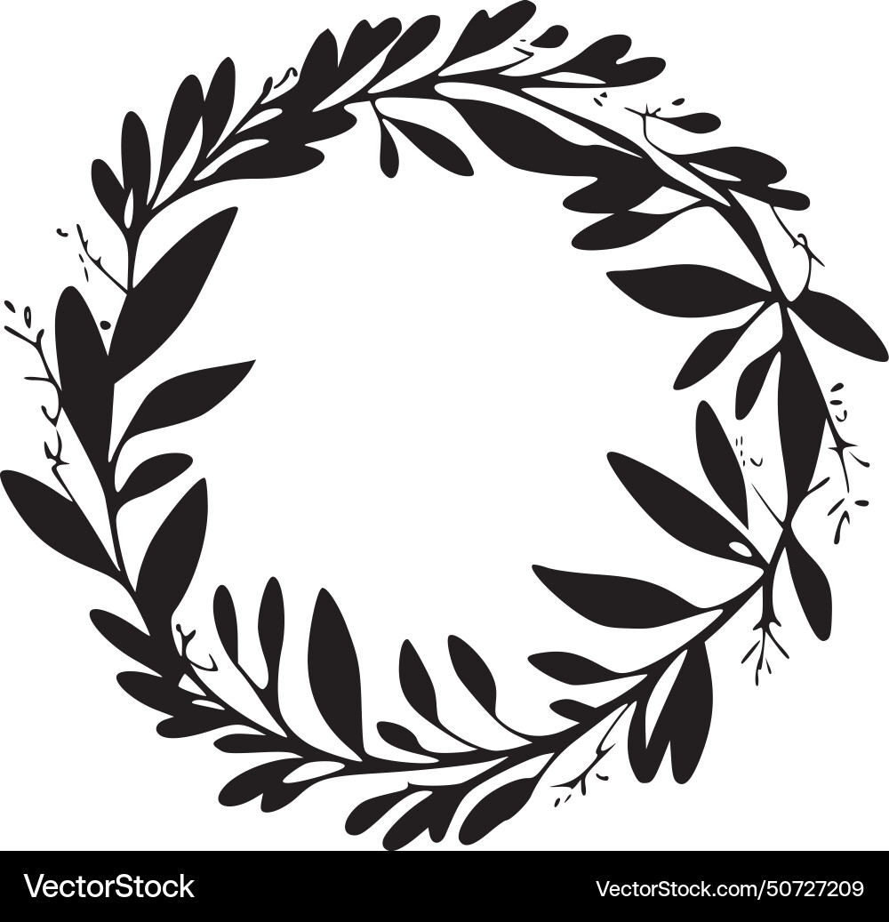 Wreath - black and white isolated icon Royalty Free Vector