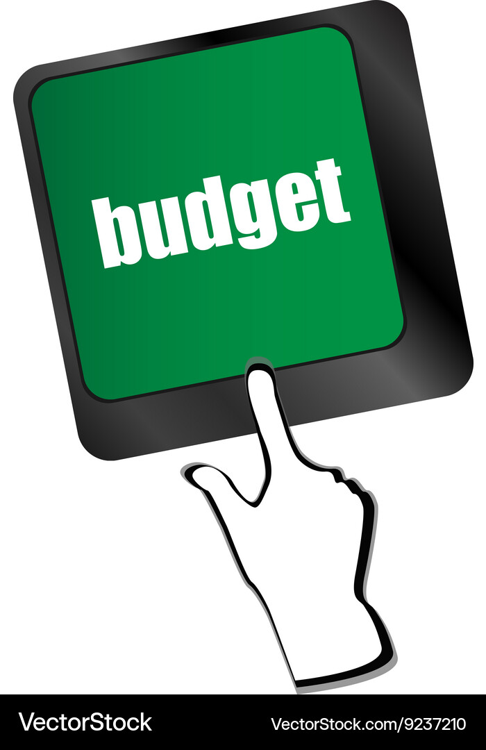 A keyboard with key reading budget Vector Image