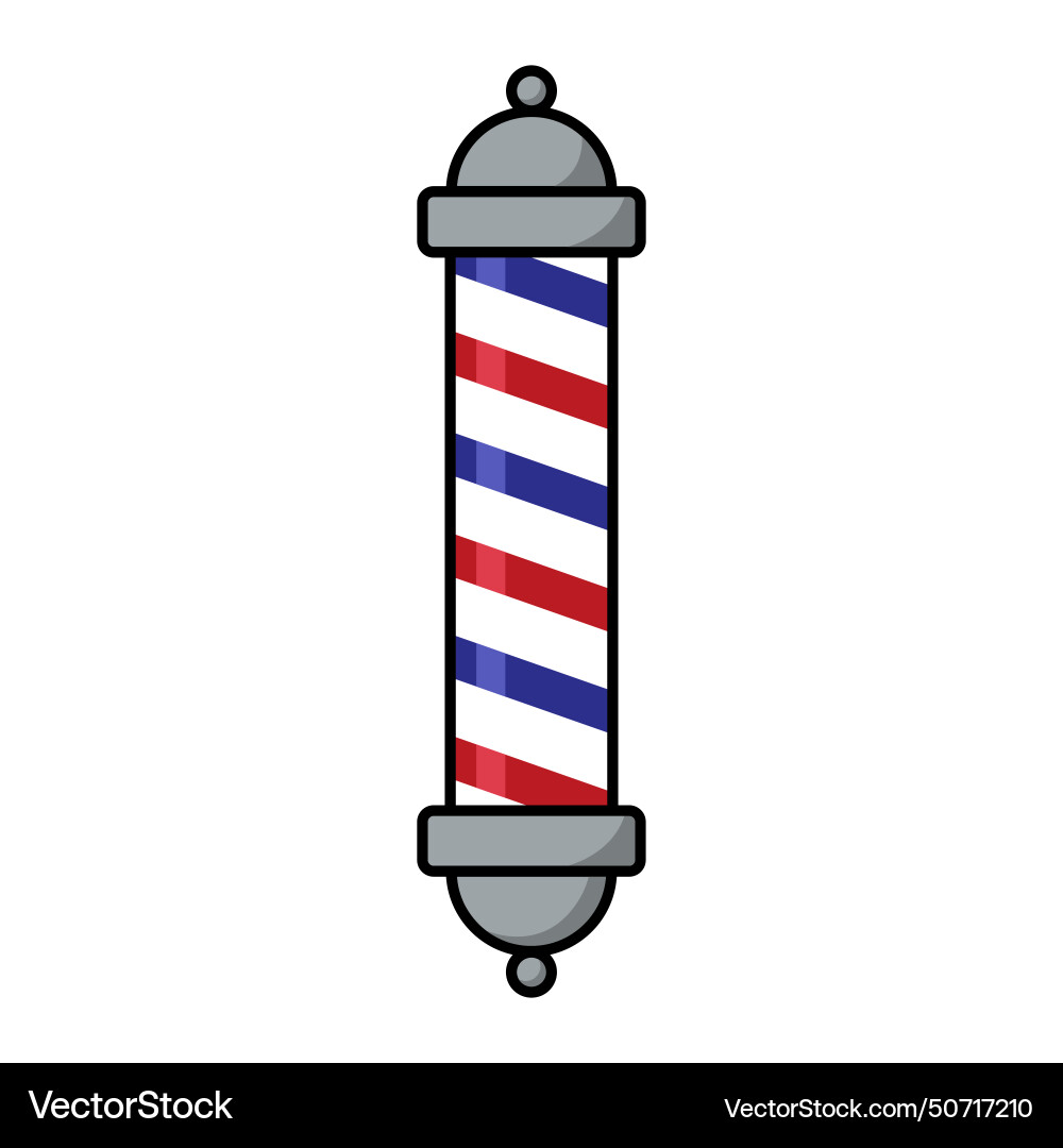 Black barber pole icon on white background Black barber pole icon on white background vector image