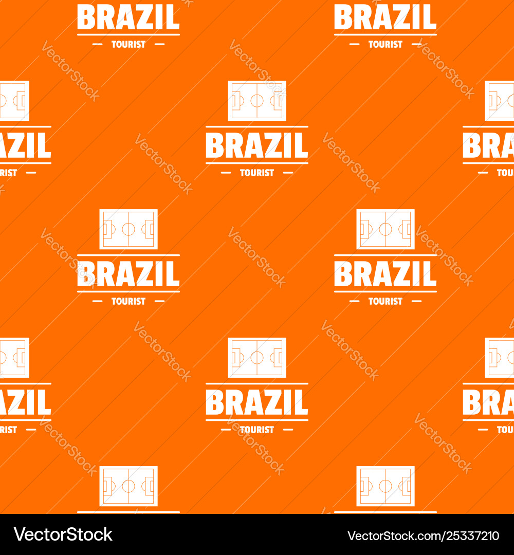 Brazil tourist pattern orange Brazil tourist pattern orange vector image