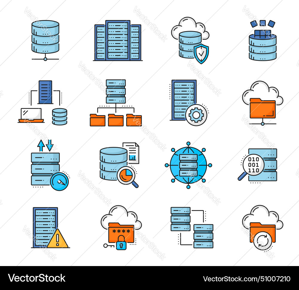 Cloud & Network Data Icons vector image