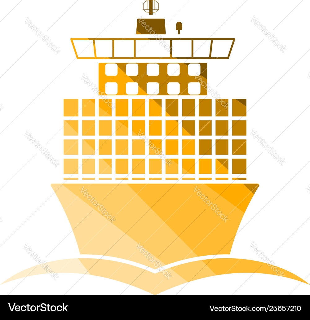 Container ship icon front view Vector Image